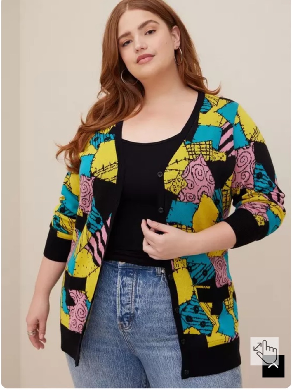 Torrid Disney The Nightmare Before Christmas Sally Patchwork Cardigan M/L